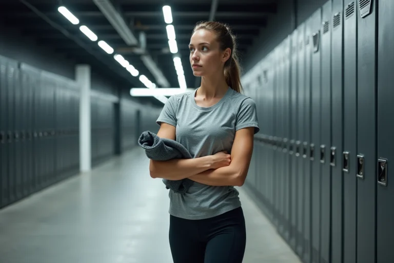 Jeune femme en tenue de sport dans une salle de fitness